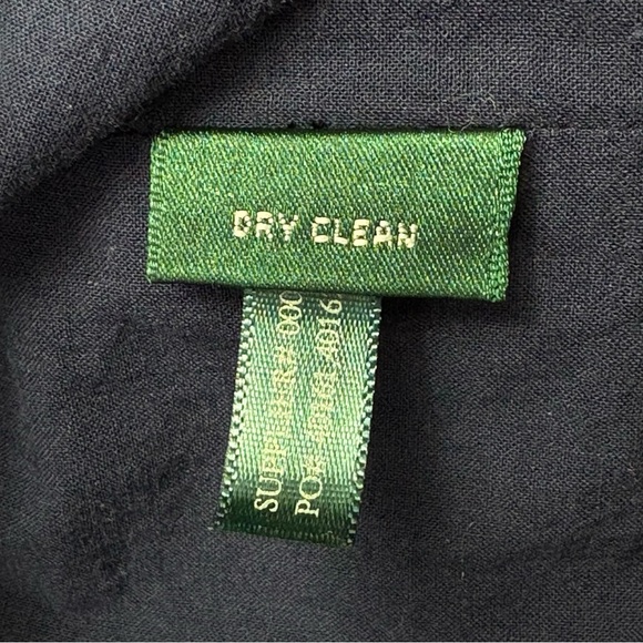 Lauren Ralph Lauren Sleeveless Eyelet Fit & Flare Dress Size 6 Navy Blue Lined - Picture 9 of 9